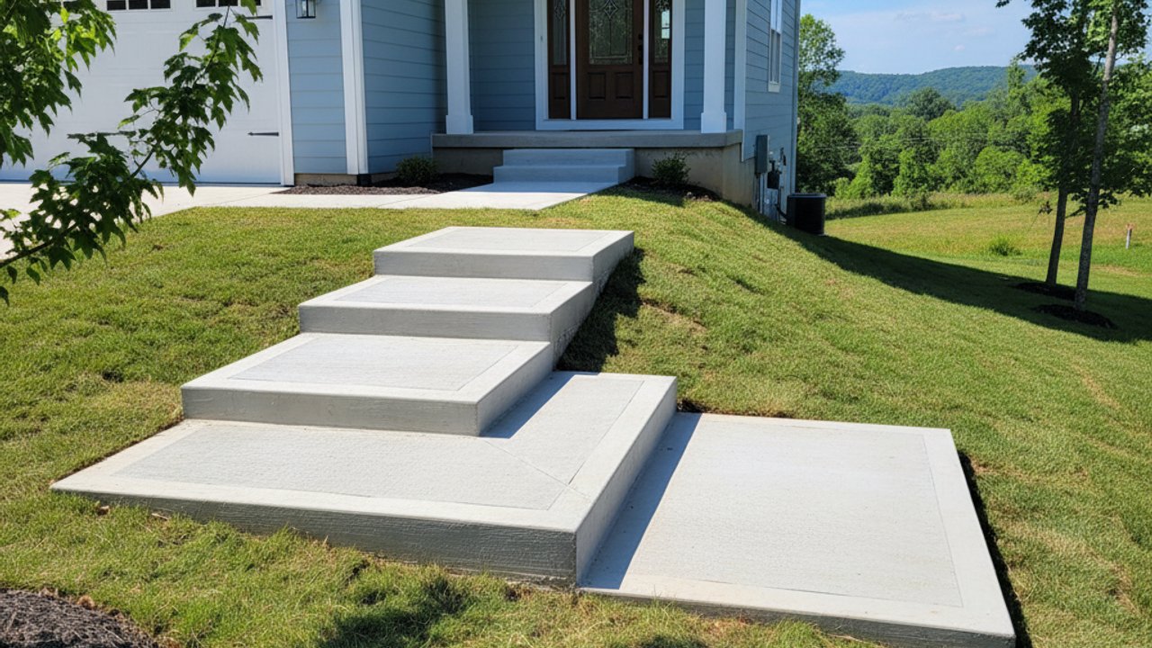 Concrete Steps & Porches completed by Allied Concrete Solutions in Holly Springs, NC